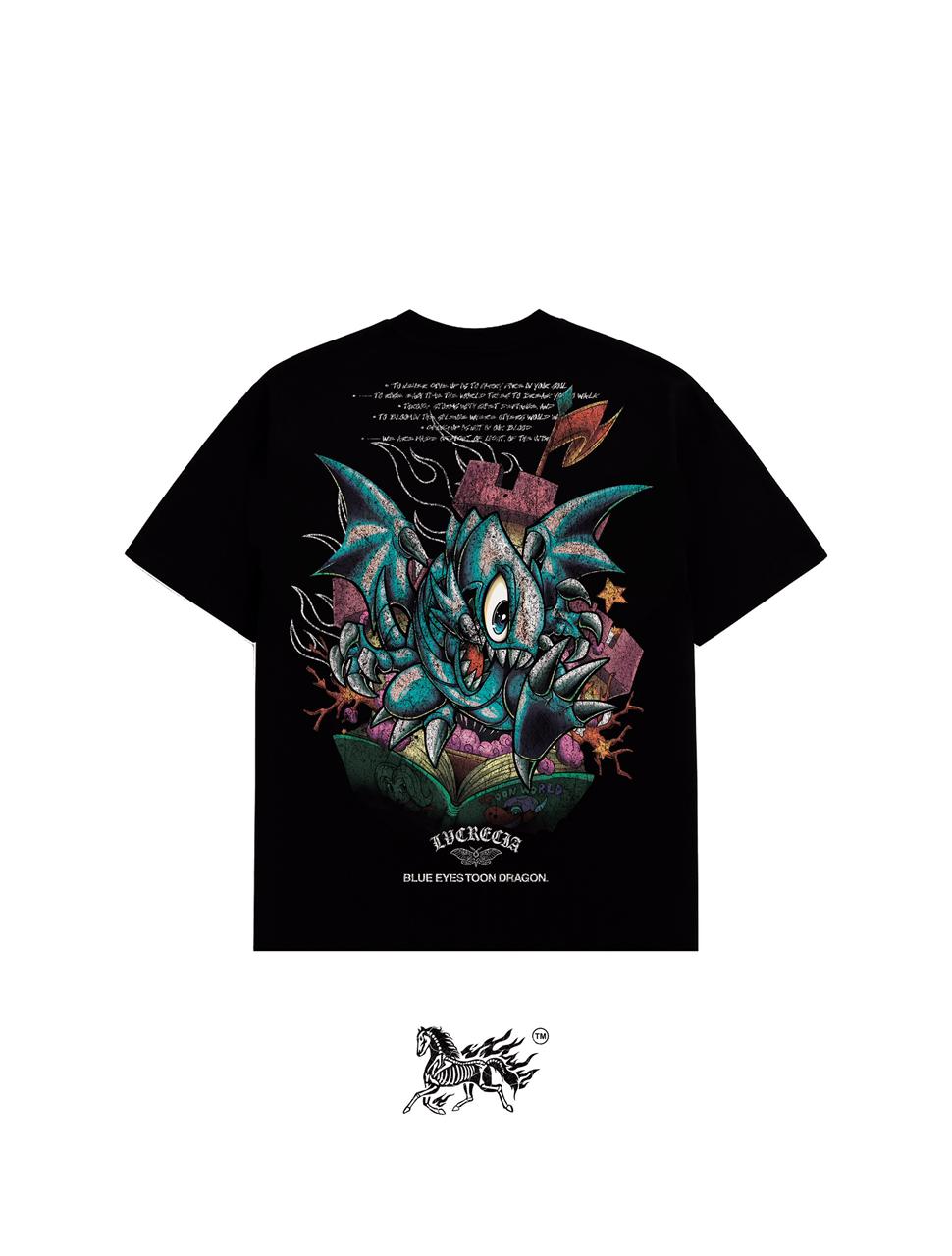 BLUE EYES WHITE DRAGON "PREMIUM" BLACK TEE