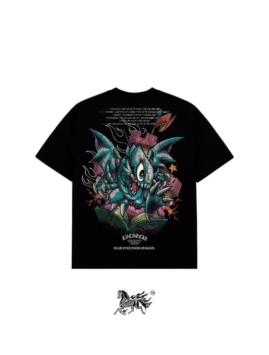 BLUE EYES WHITE DRAGON "PREMIUM" BLACK TEE
