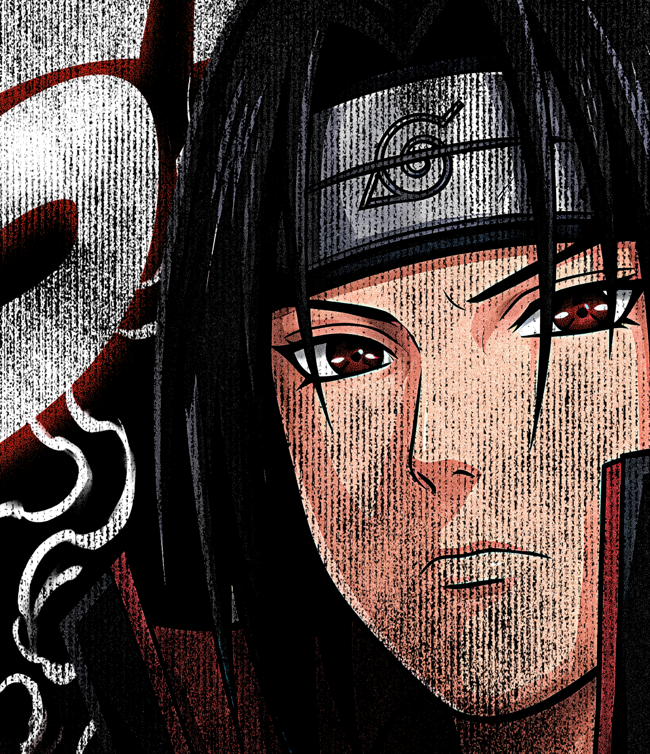ITACHI UCHIHA DOUBLE PRINT "PREMIUM" BLACK TEE