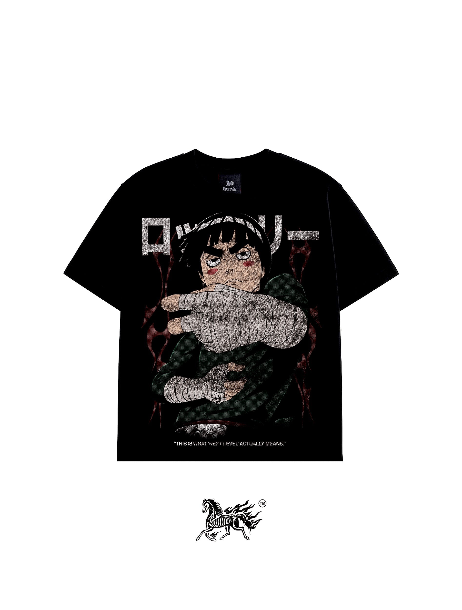 ROCK LEE DOUBLE PRINT "PREMIUM" BLACK TEE