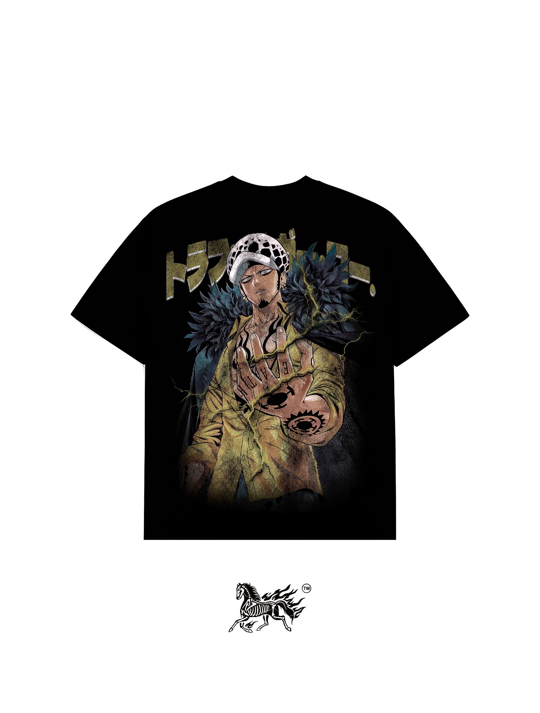 TRAFALGAR D. LAW BACK "PREMIUM" BLACK TEE