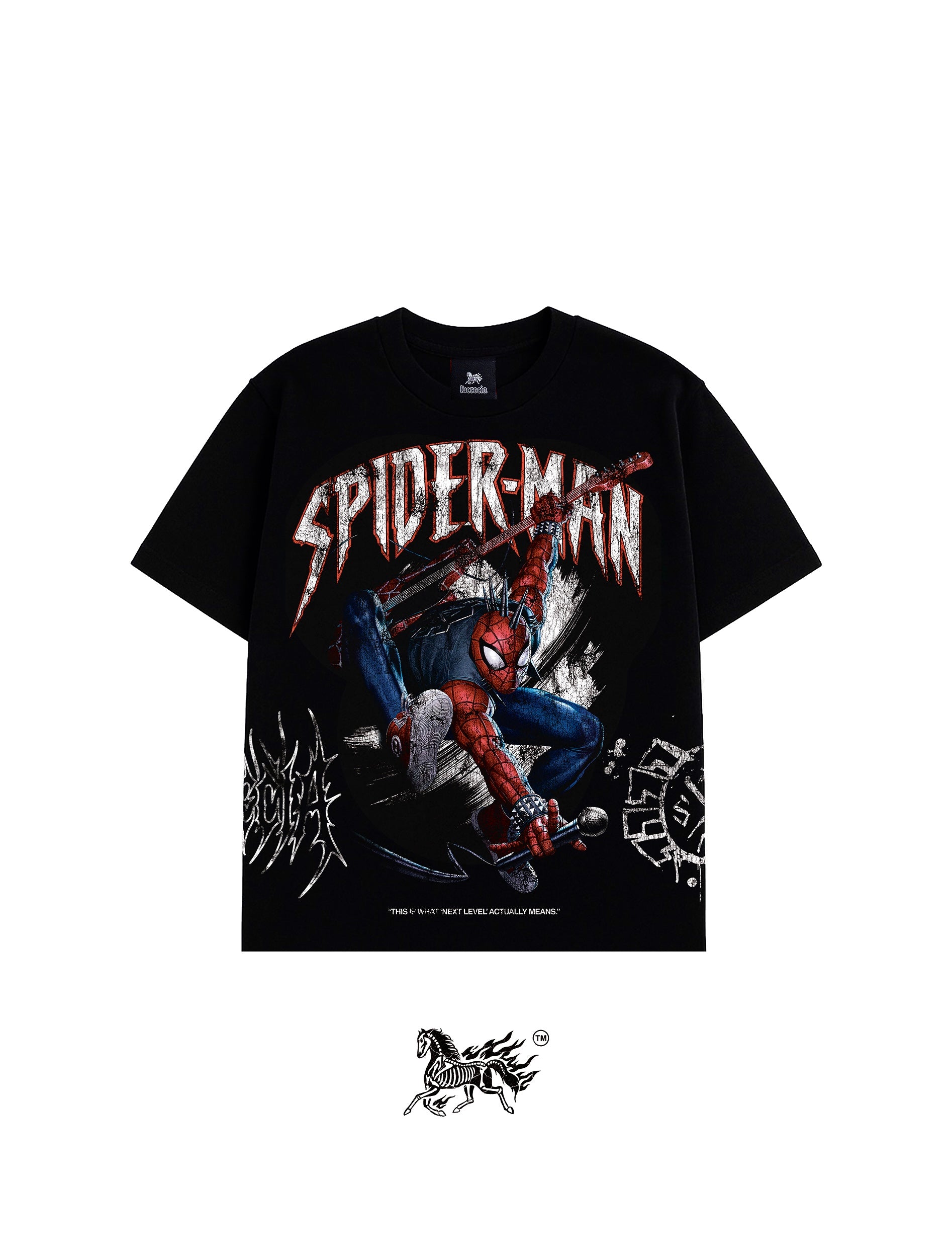 SPIDERPUNK AOP "PREMIUM" BLACK TEE