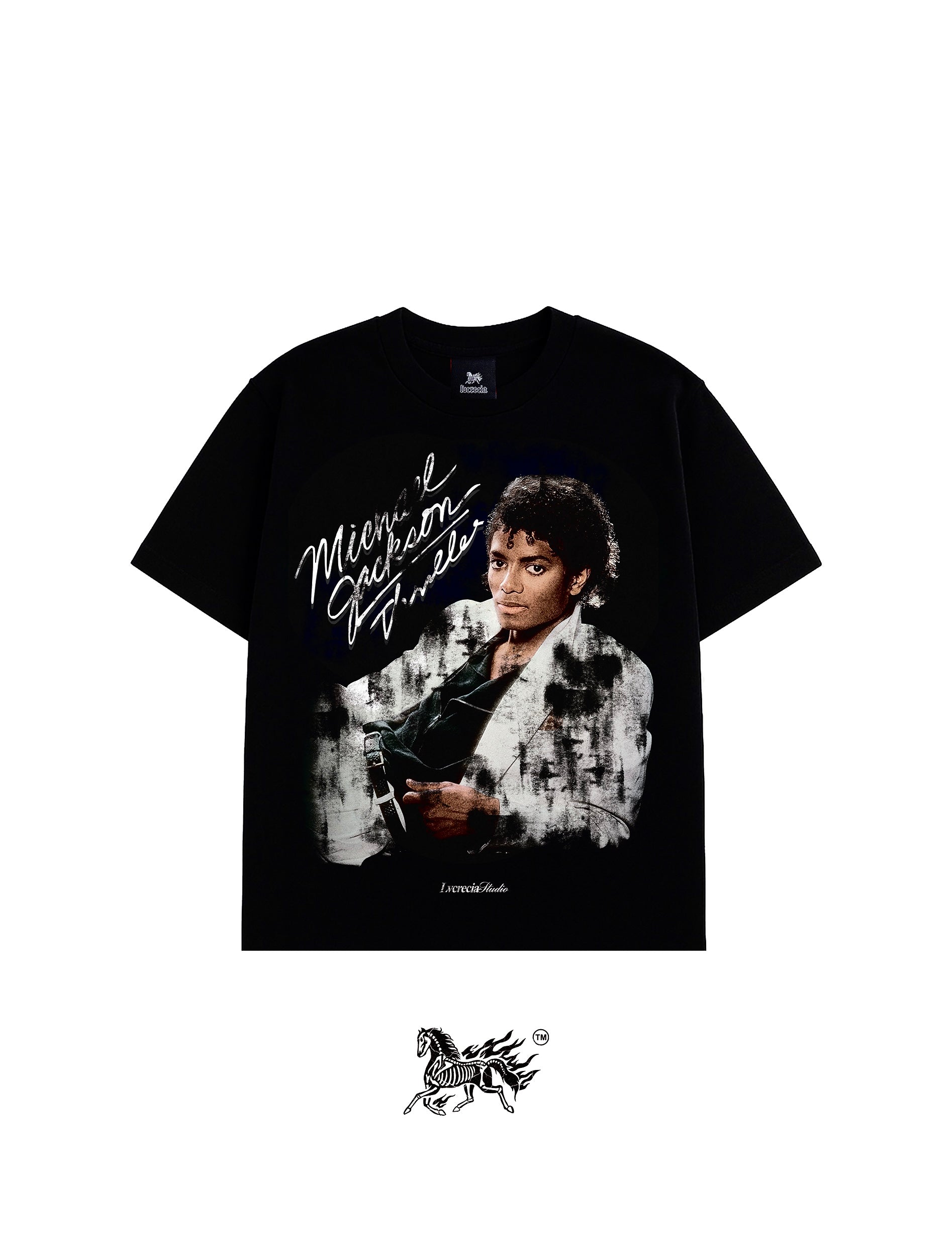 MICHAEL JACKSON FRONT ONLY "PREMIUM" BLACK TEE