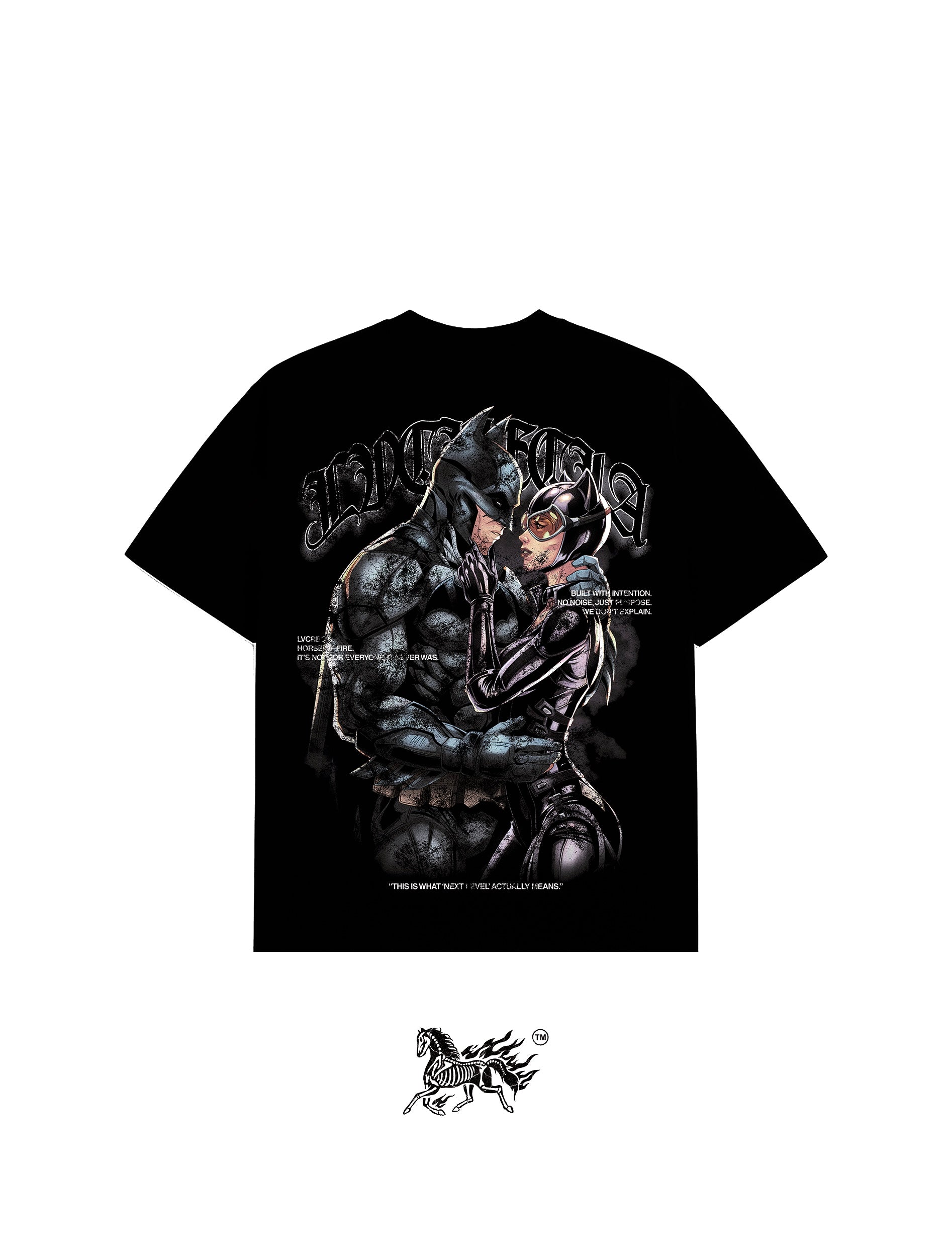 ROMANCE DOUBLE PRINT "PREMIUM" BLACK TEE