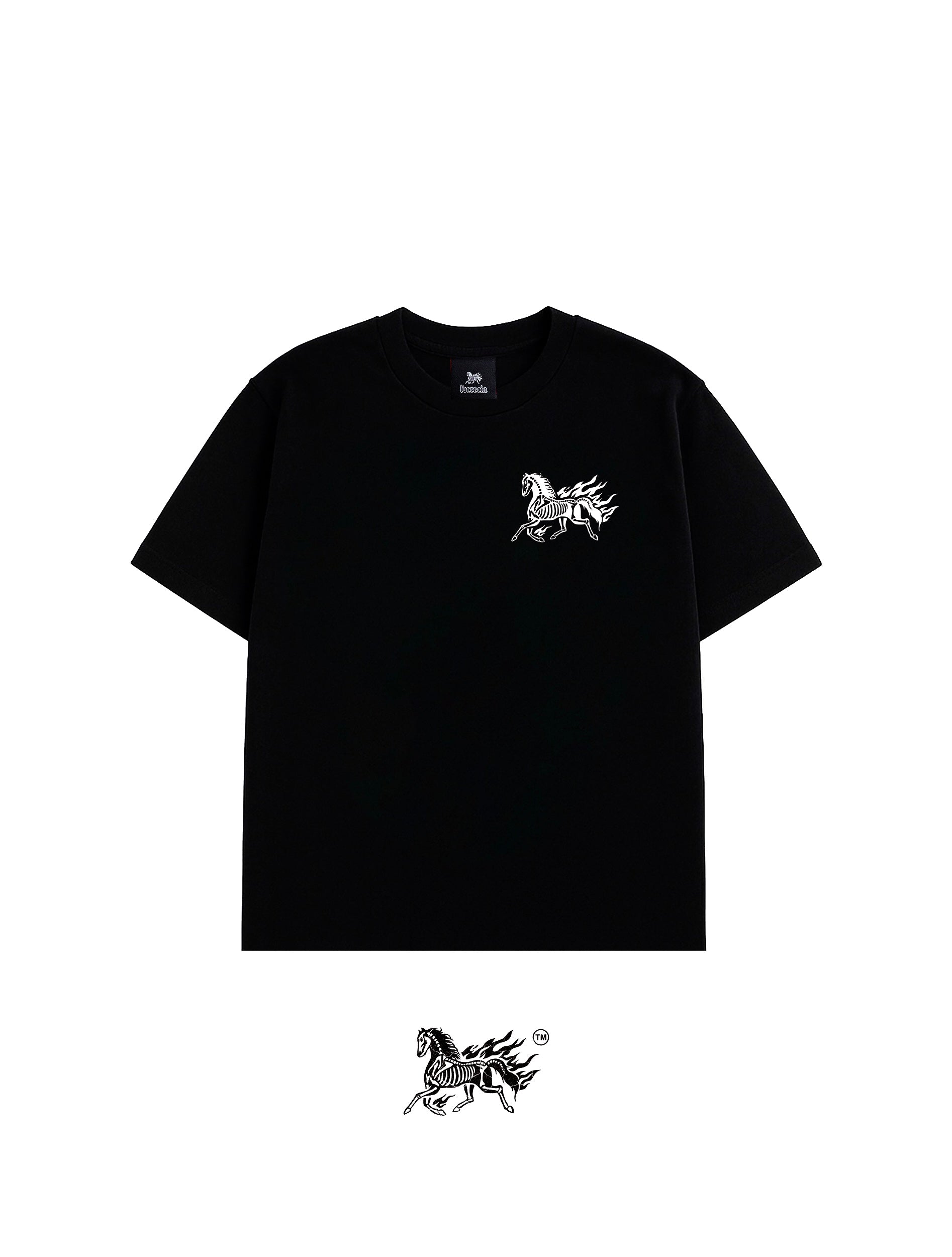 ROMANCE DOUBLE PRINT "PREMIUM" BLACK TEE