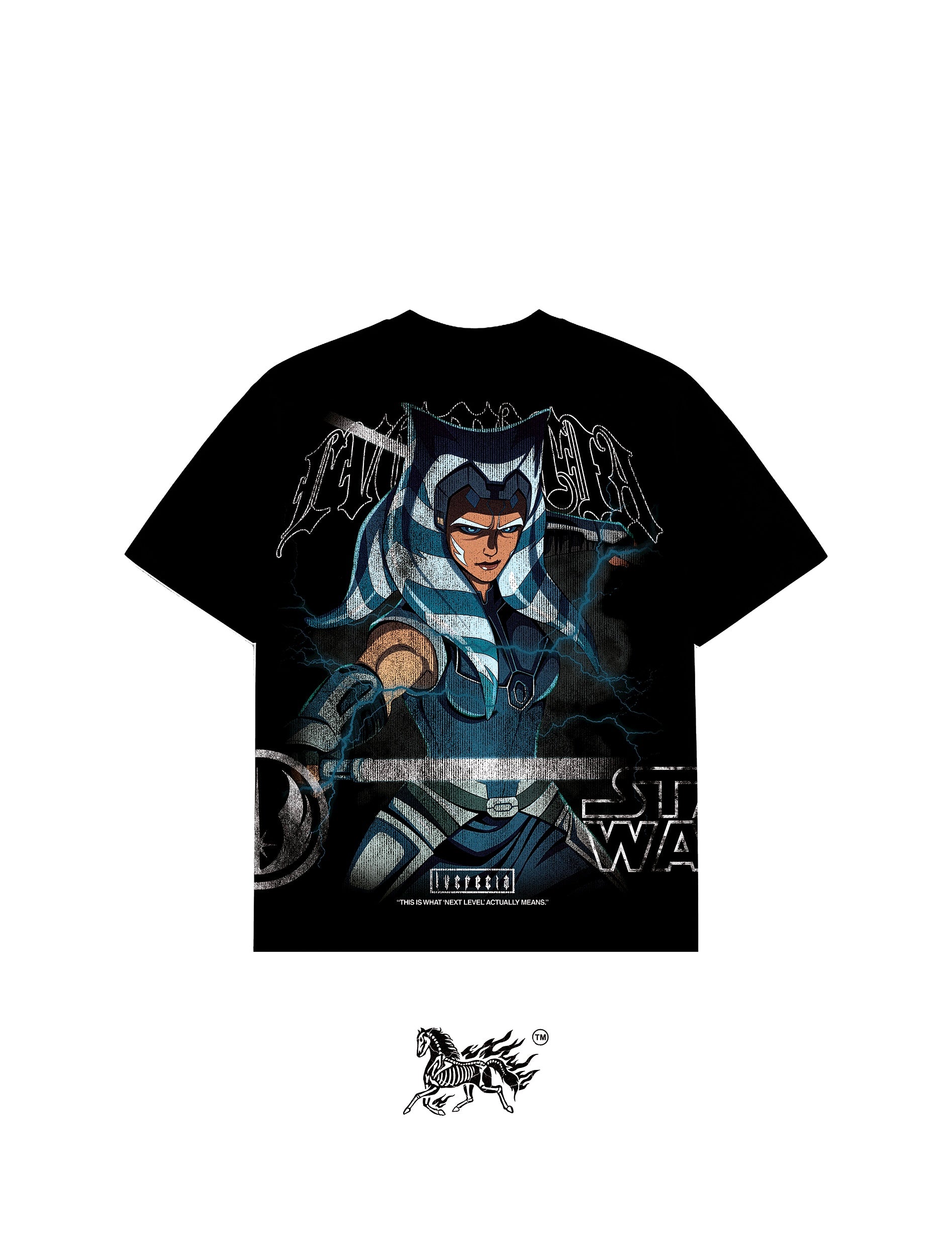 AHSOKA TANO AOP "PREMIUM" BLACK TEE