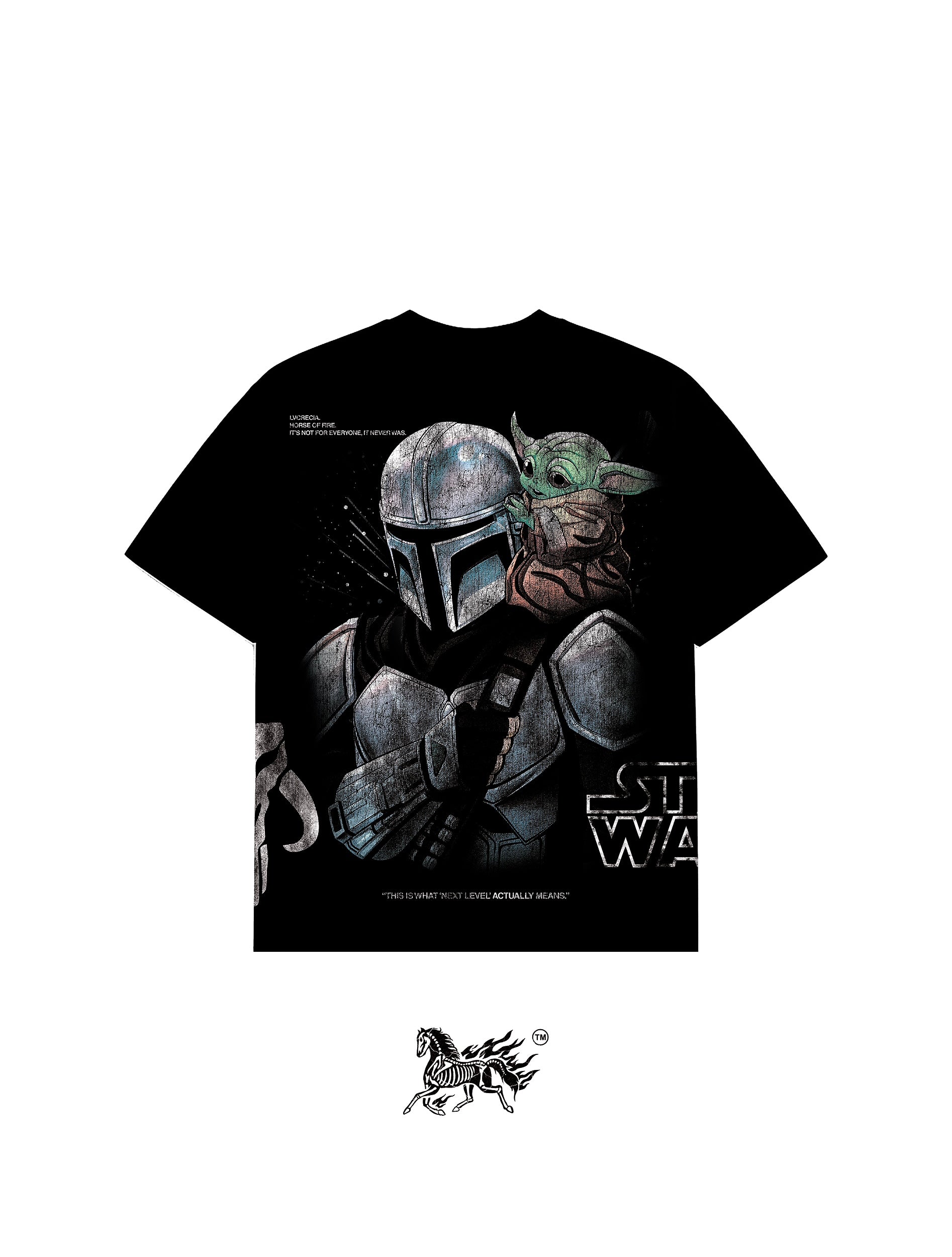 NOT ALONE IN THE DARK AOP "PREMIUM" BLACK TEE