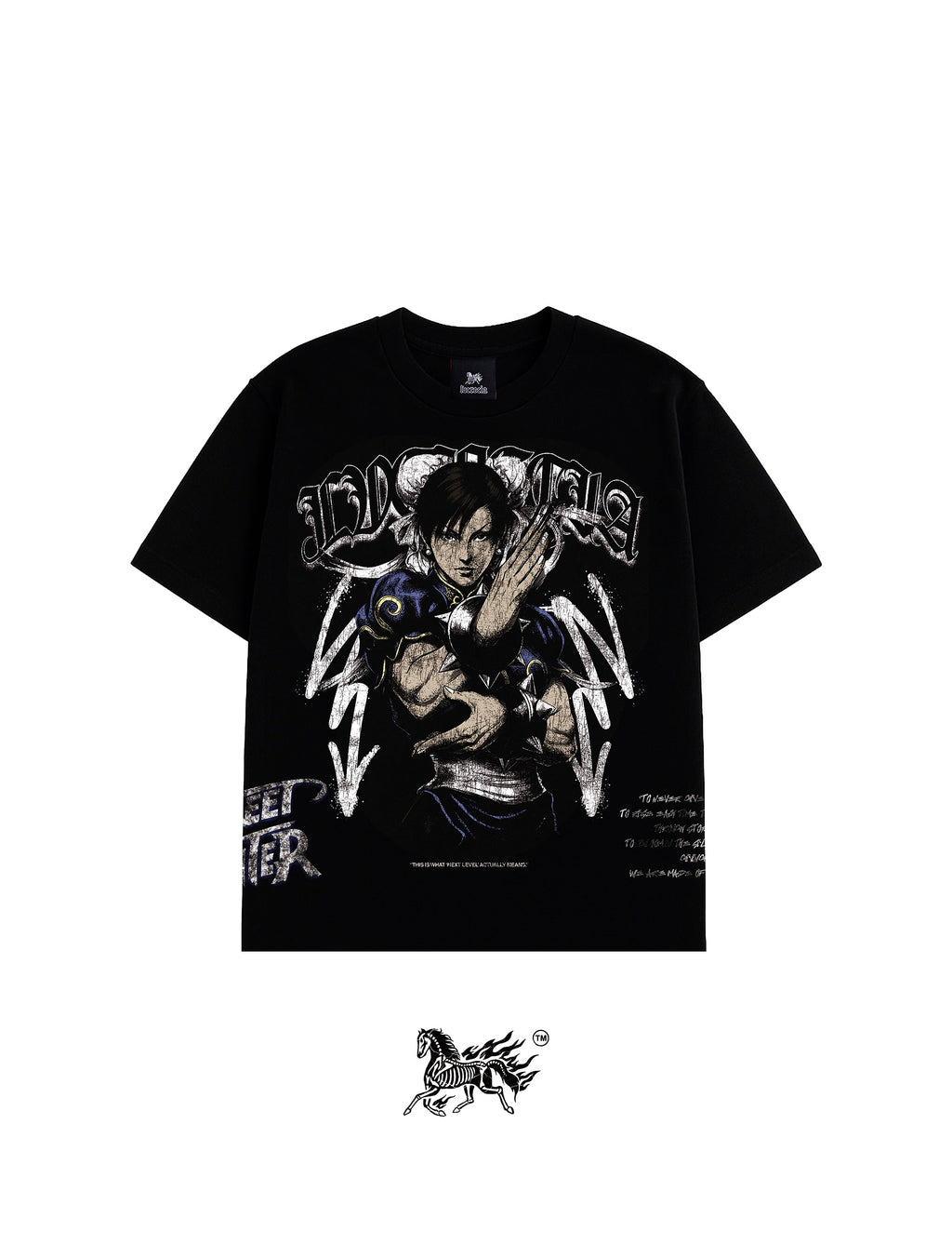 CHUN-LI AOP "PREMIUM" BLACK TEE