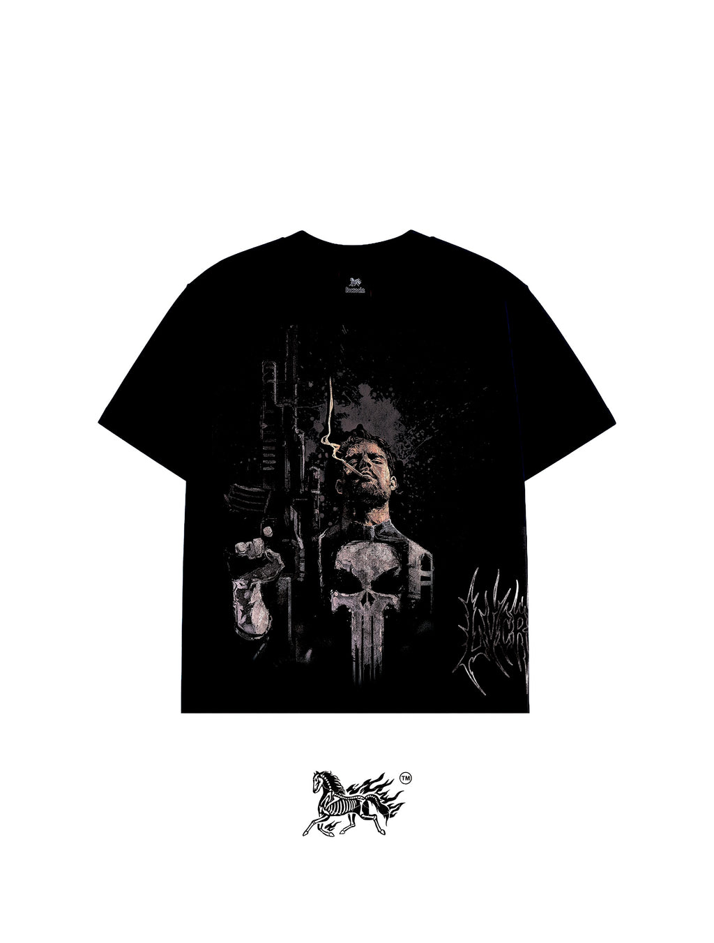 PUNISHER "PREMIUM" AOP BLACK TEE