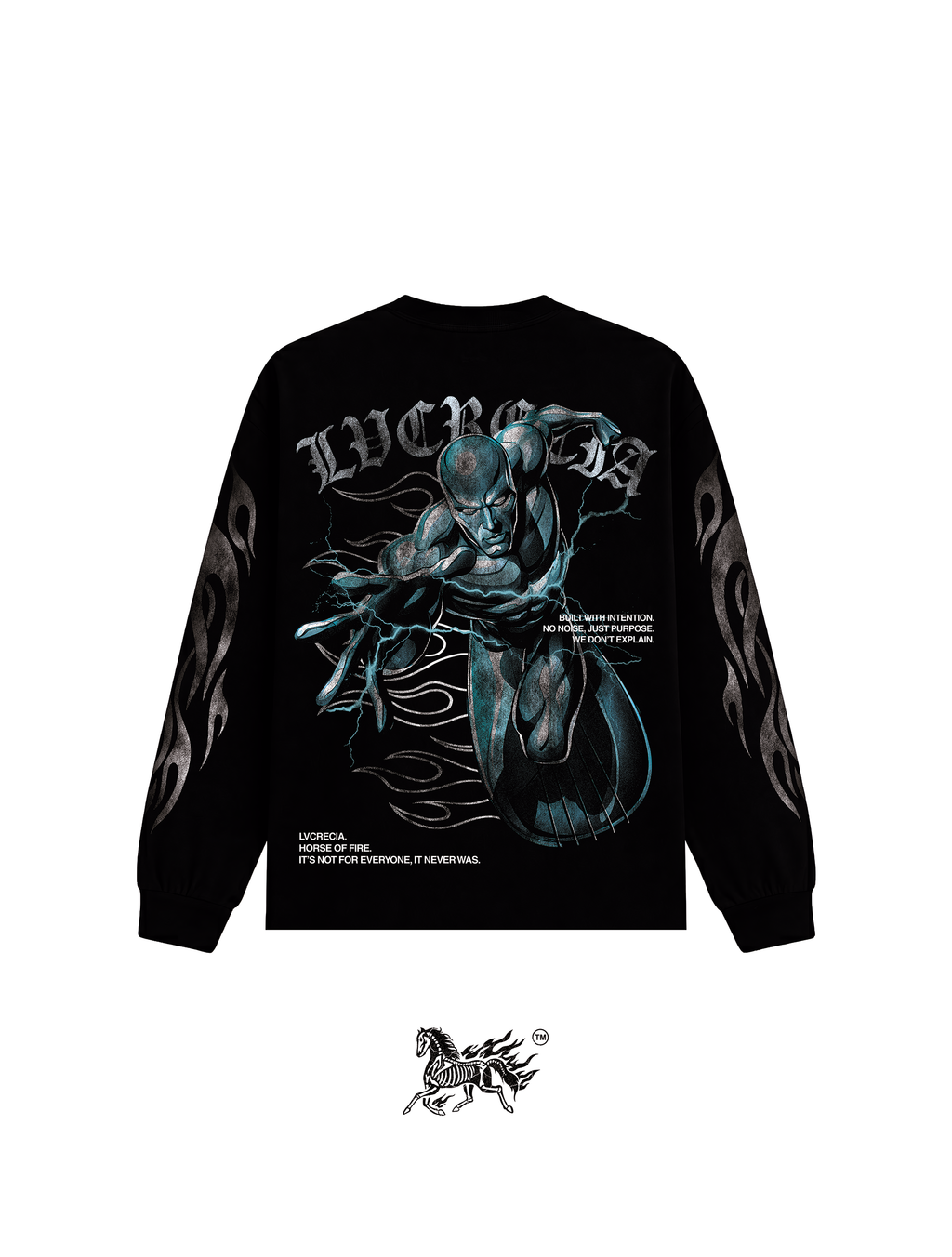 SILVER SURFER "PREMIUM" LONG SLEEVE BLACK TEE