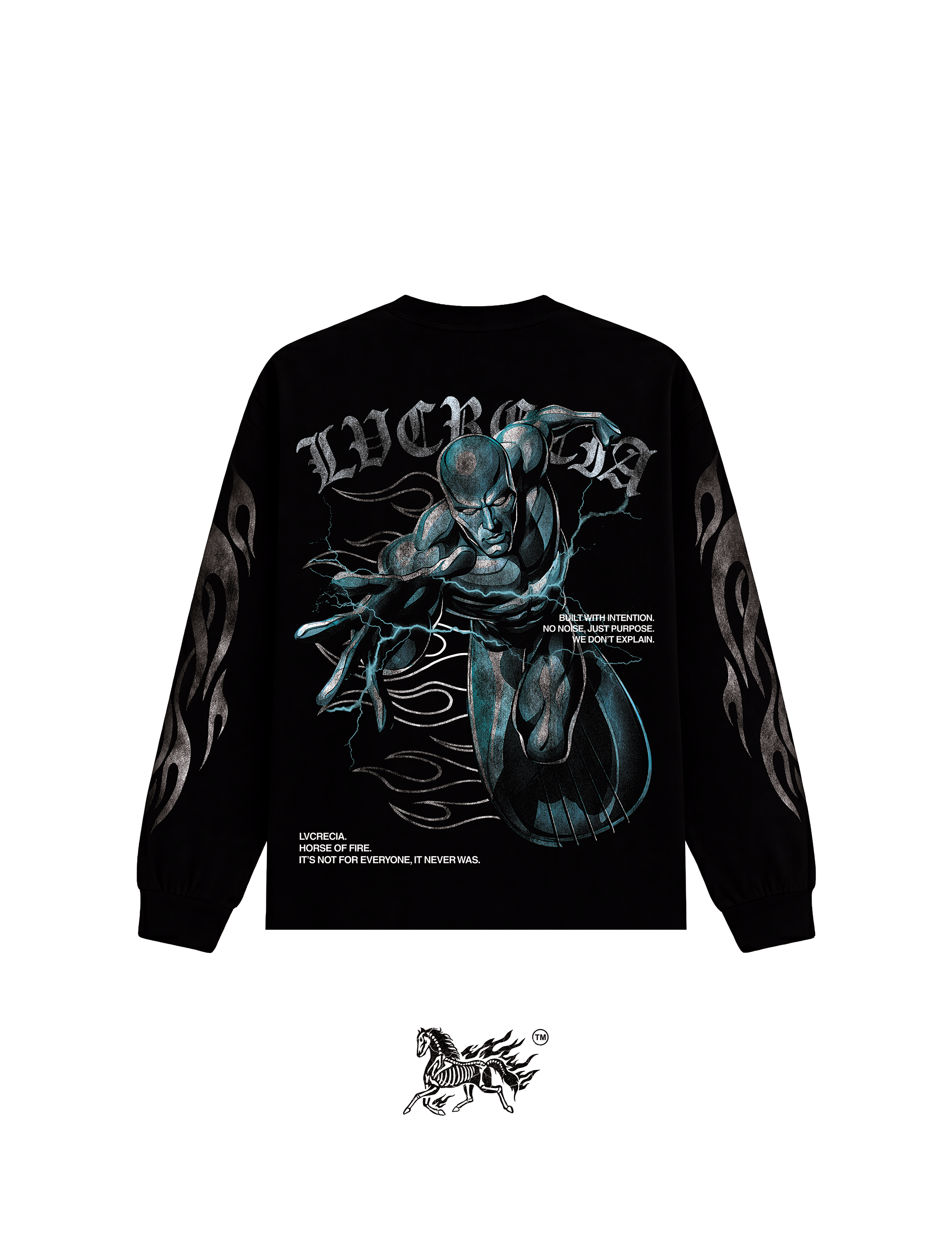 SILVER SURFER "PREMIUM" LONG SLEEVE BLACK TEE