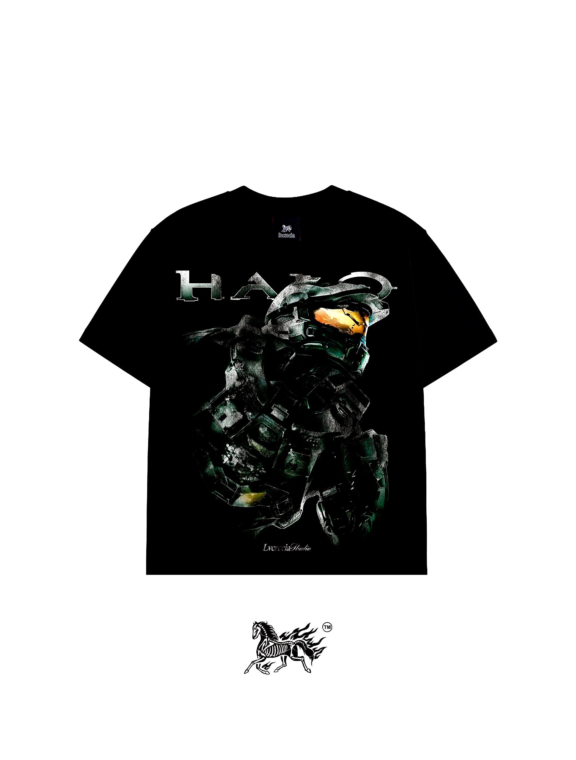 HALO DOUBLE PRINT "PREMIUM" BLACK TEE