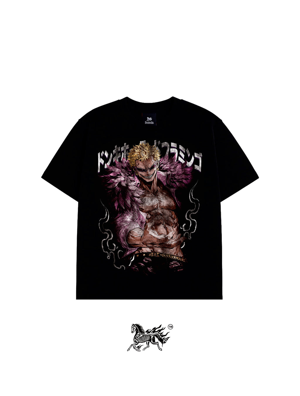DONQUIXOTE DOFLAMINGO FRONT ONLY "PREMIUM" BLACK TEE