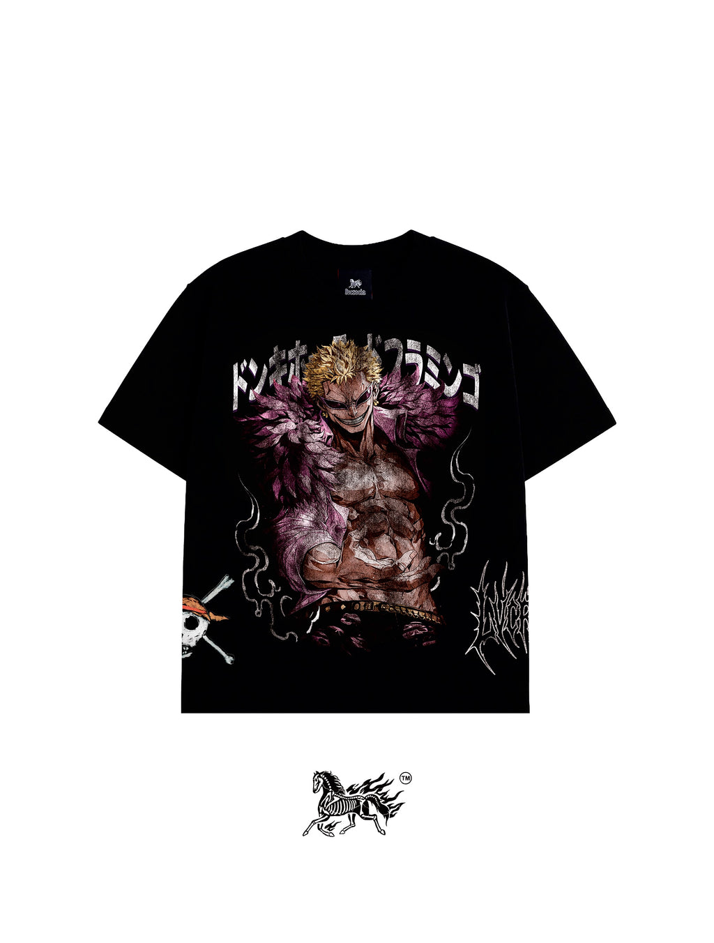 DONQUIXOTE DOFLAMINGO AOP "PREMIUM" BLACK TEE