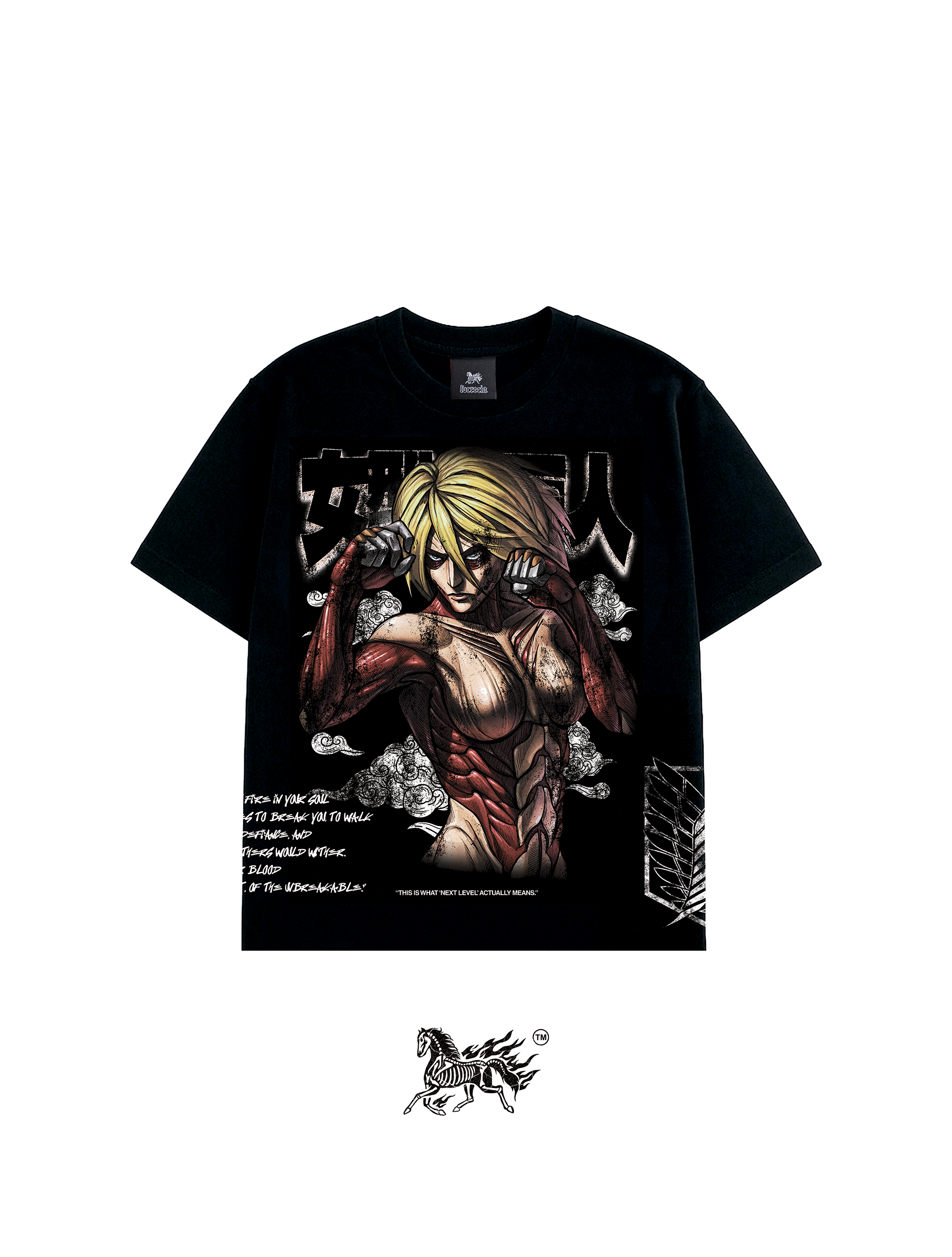 FEMALE TITAN AOP "PREMIUM" BLACK TEE