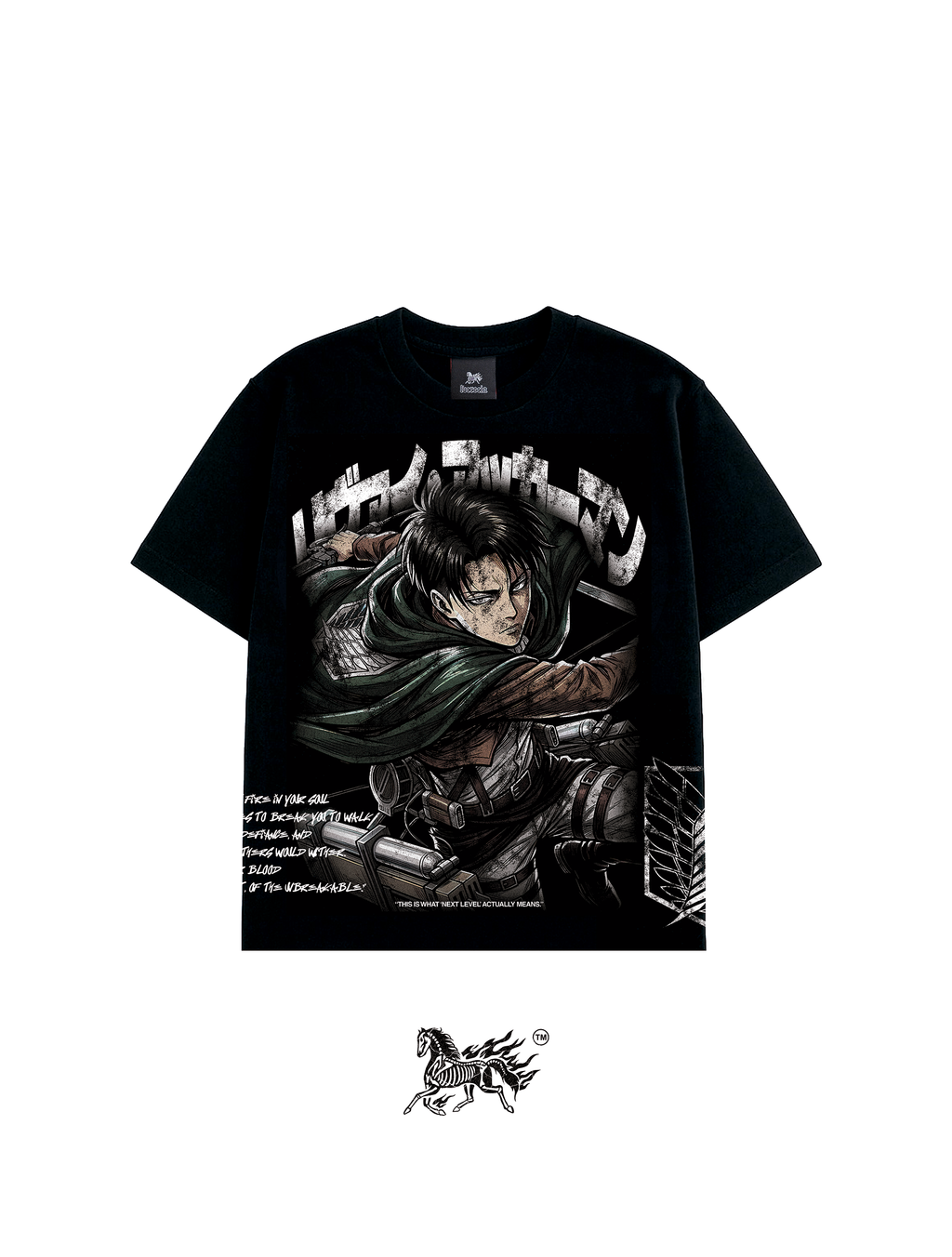 LEVI ACKERMAN AOP "PREMIUM" BLACK TEE