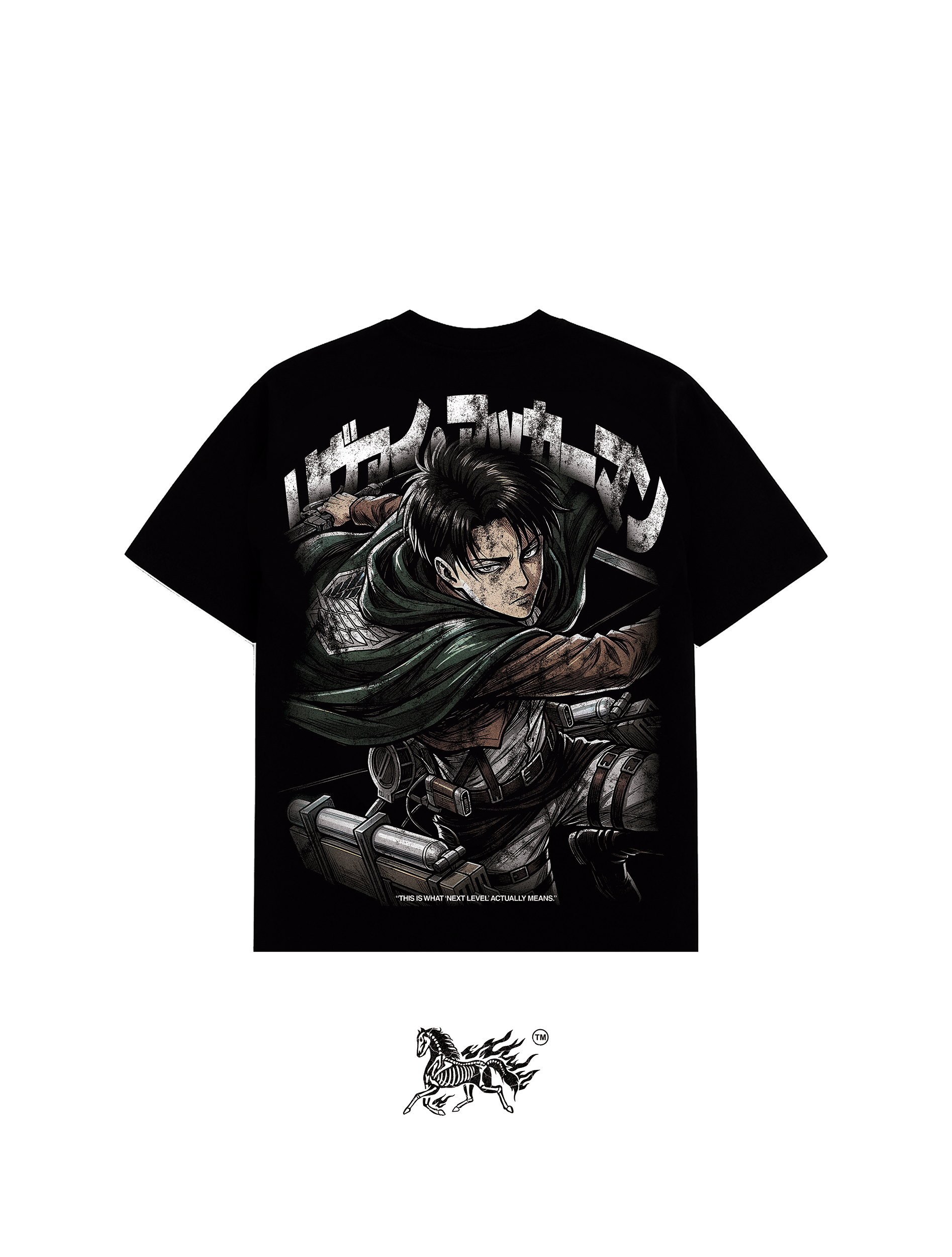 LEVI ACKERMAN DOUBLE PRINT "PREMIUM" BLACK TEE
