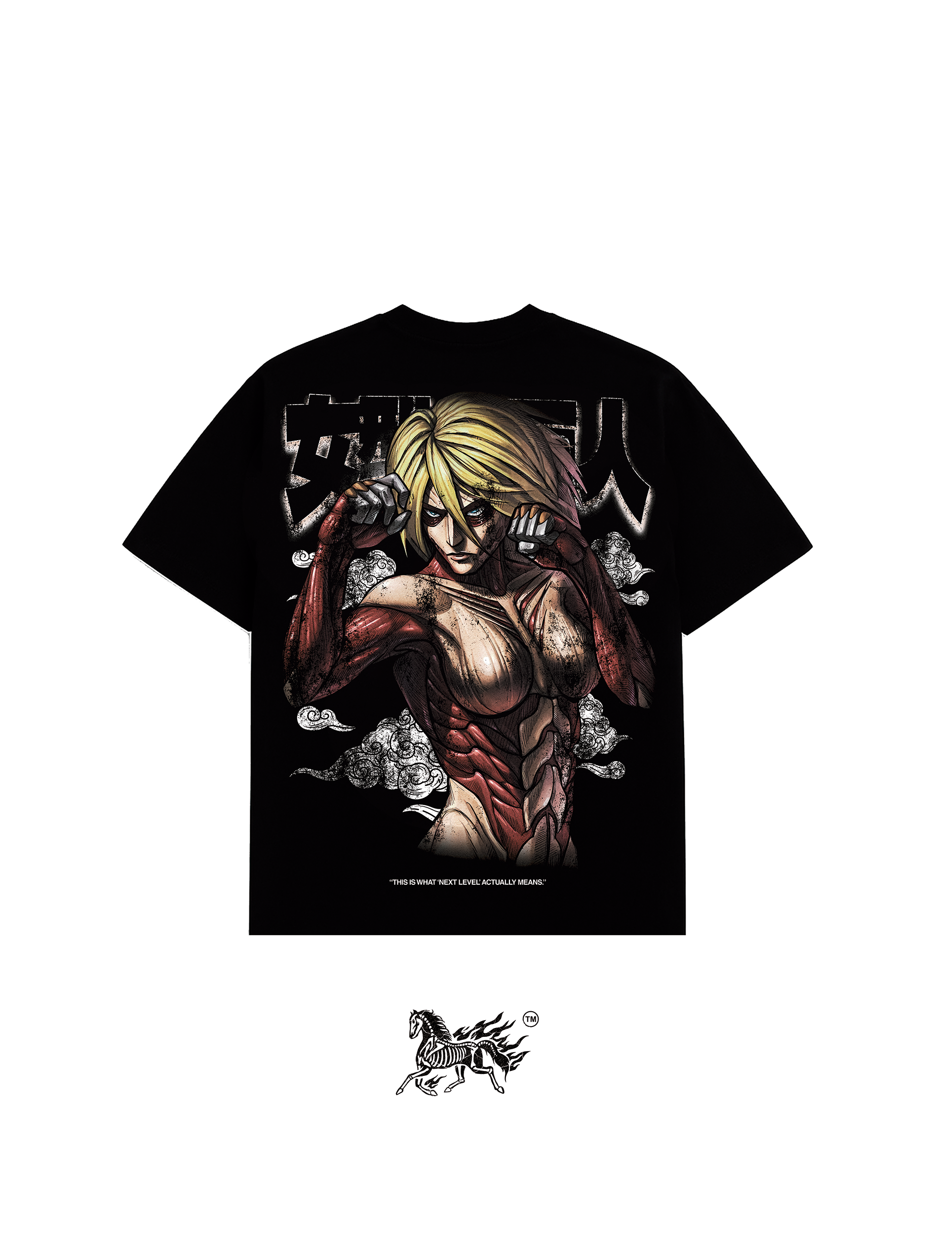 FEMALE TITAN DOUBLE PRINT "PREMIUM" BLACK TEE