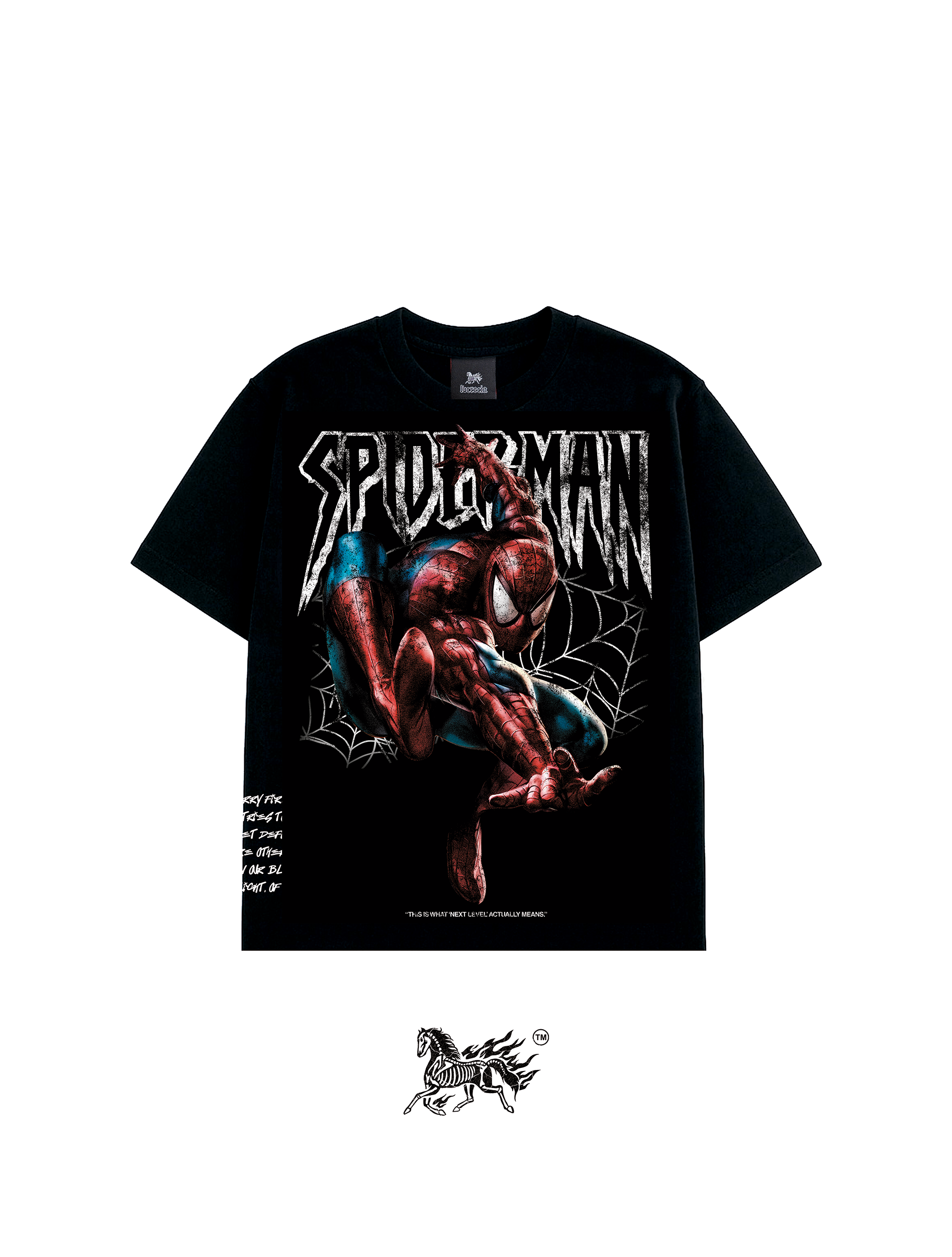 SPIDERWEB AOP "PREMIUM" BLACK TEE