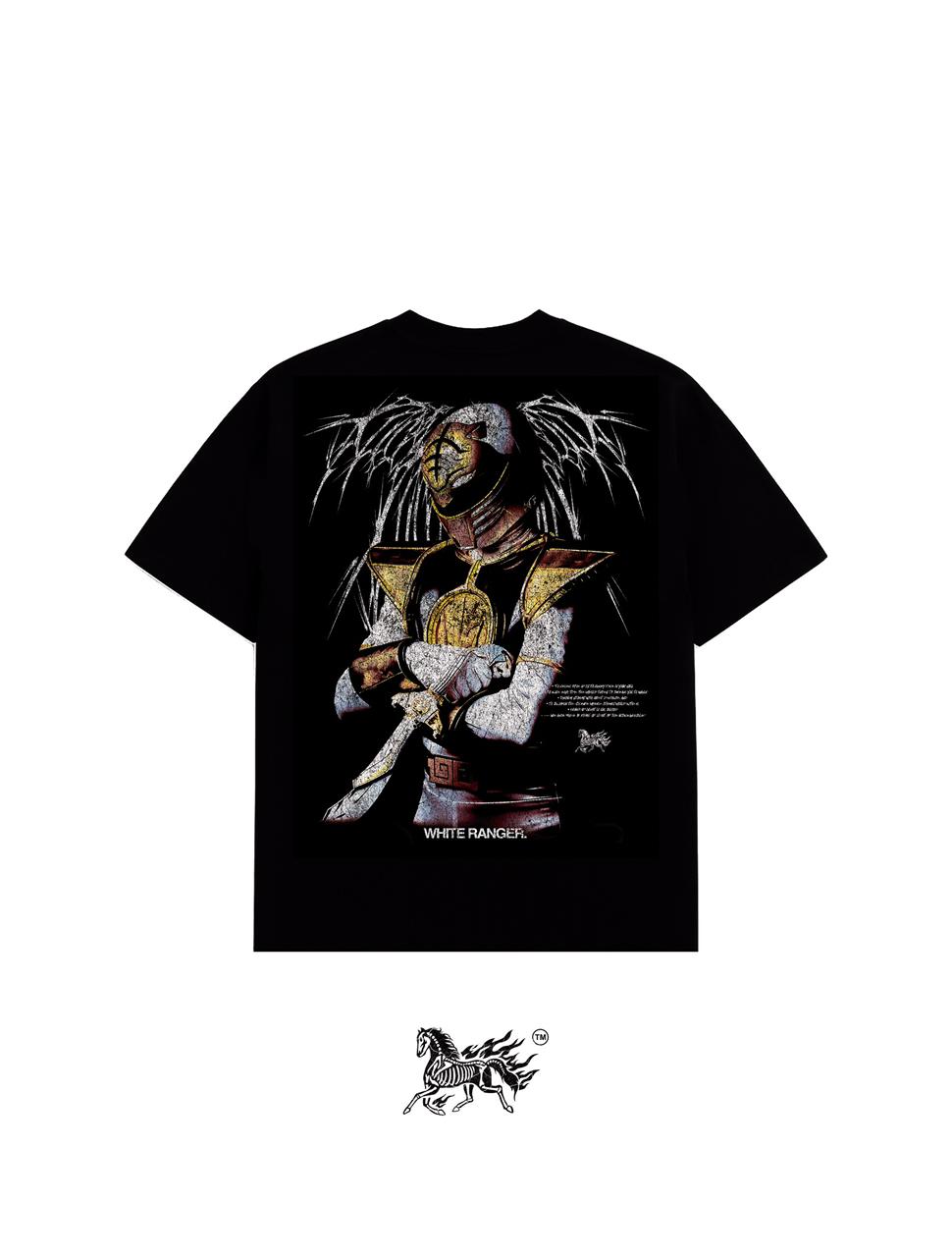 WHITE RANGER " PREMIUM" BLACK TEE