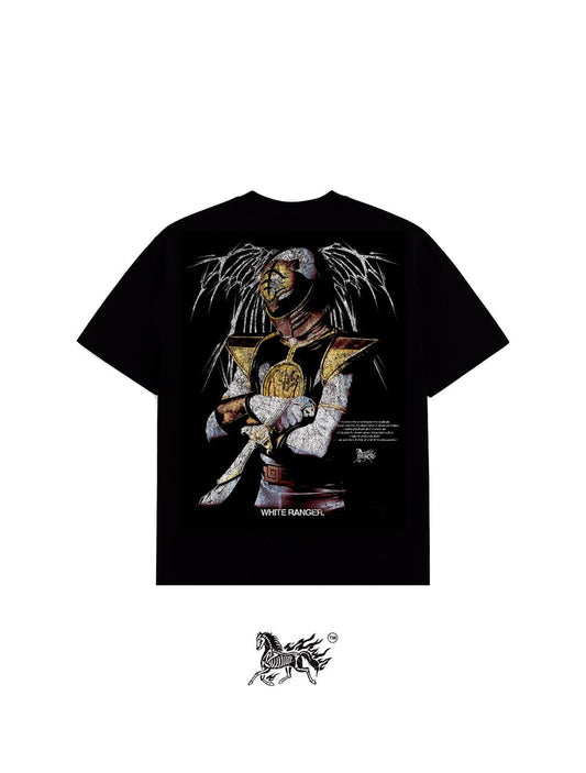 WHITE RANGER " PREMIUM" BLACK TEE