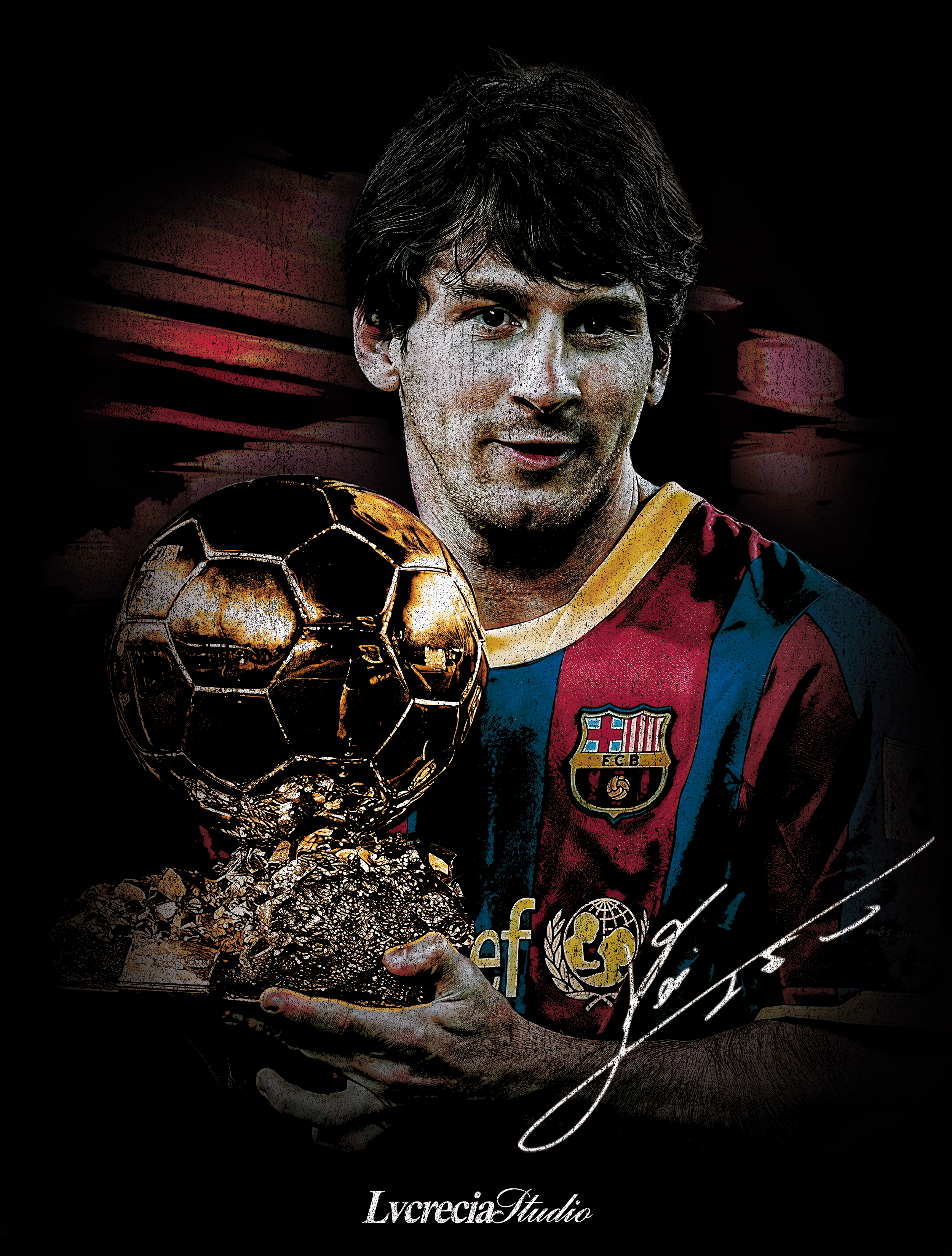 YOUNG MESSI "PREMIUM" BLACK TEE