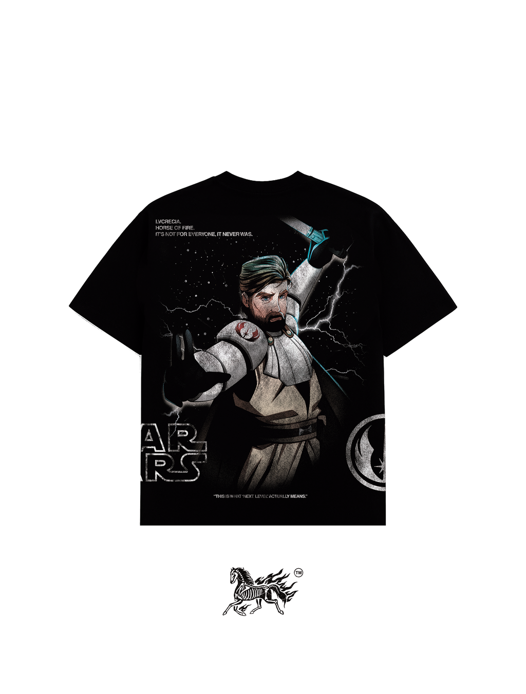 OBI WAN AOP "PREMIUM" BLACK TEE