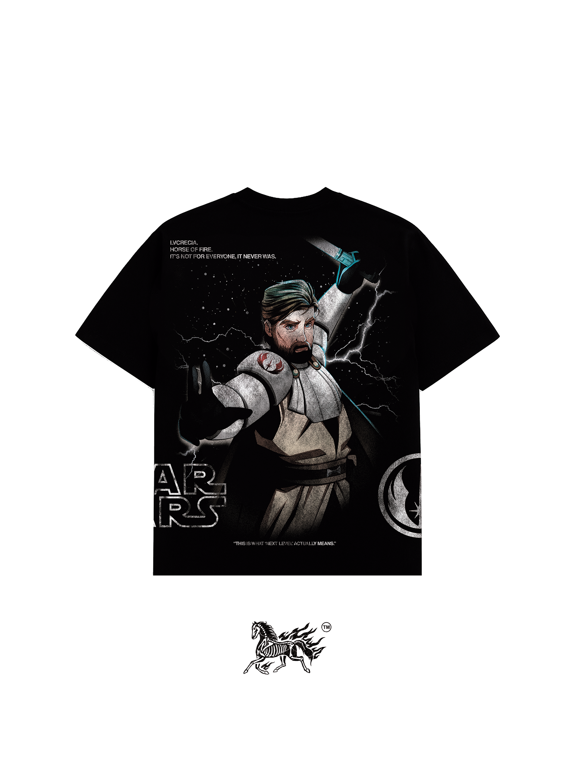 OBI WAN AOP "PREMIUM" BLACK TEE