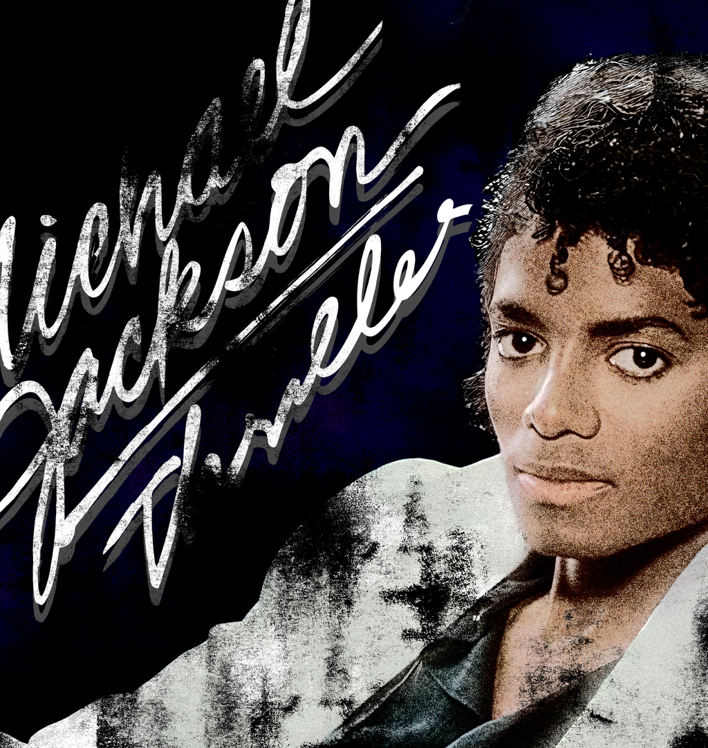 MICHAEL JACKSON DOUBLE PRINT "PREMIUM" BLACK TEE
