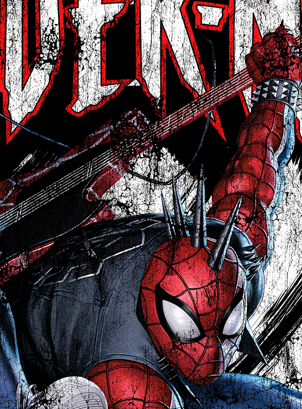 SPIDERPUNK DOUBLE PRINT "PREMIUM" BLACK TEE