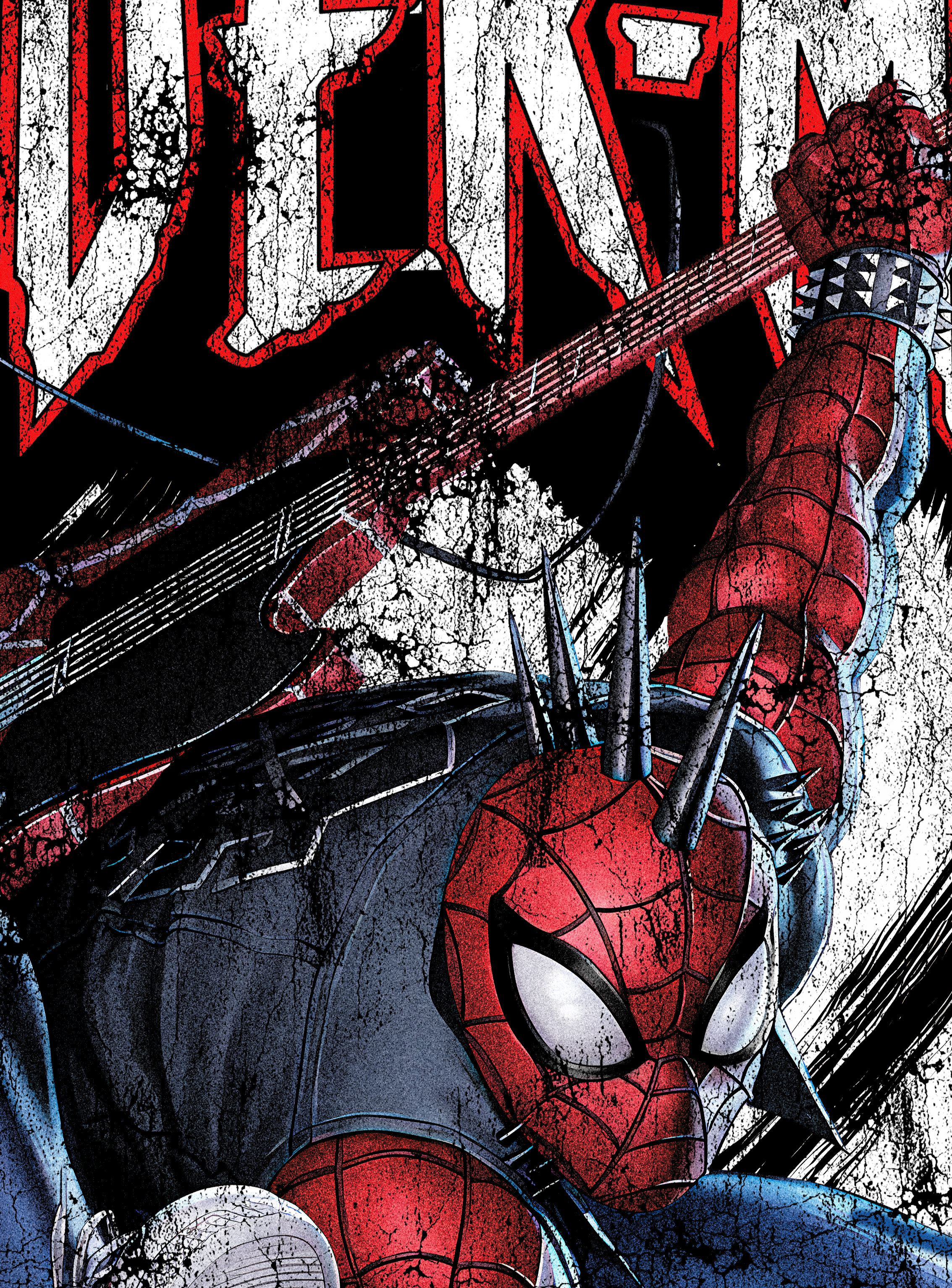 SPIDERPUNK DOUBLE PRINT "PREMIUM" BLACK TEE