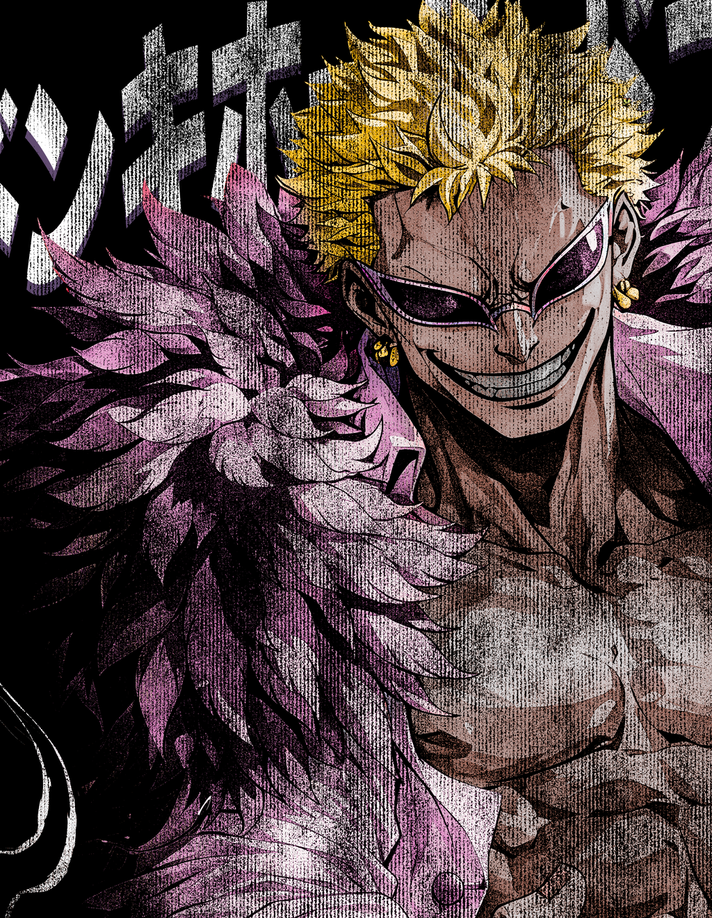DONQUIXOTE DOFLAMINGO FRONT ONLY "PREMIUM" BLACK TEE